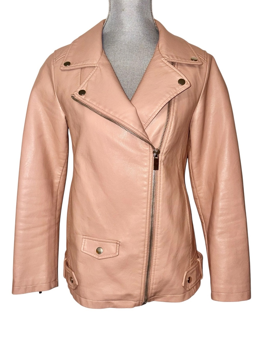 Forever 21 Blush Pink Faux Leather Moto Jacket